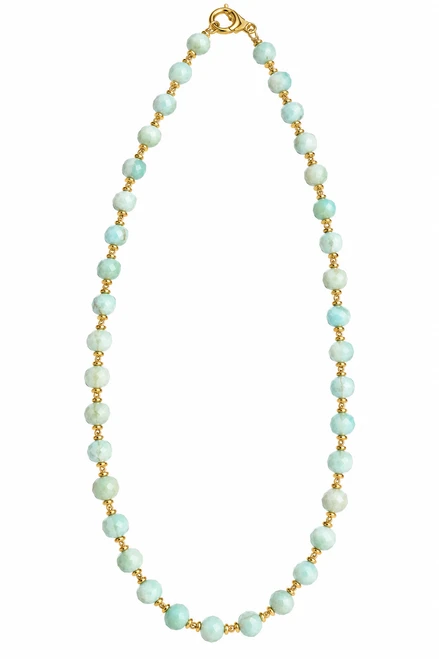 Amazonite and Gold Necklace