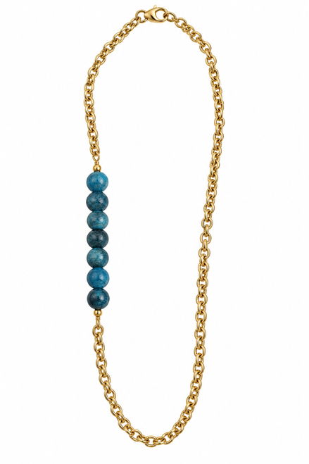Blue Apatite and Chain Necklace