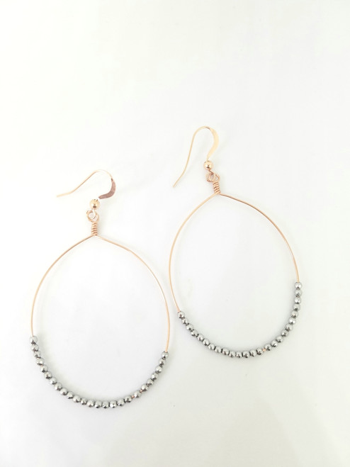 Rose Gold and Hematite Earrings Rose Gold and Hematite Earrings