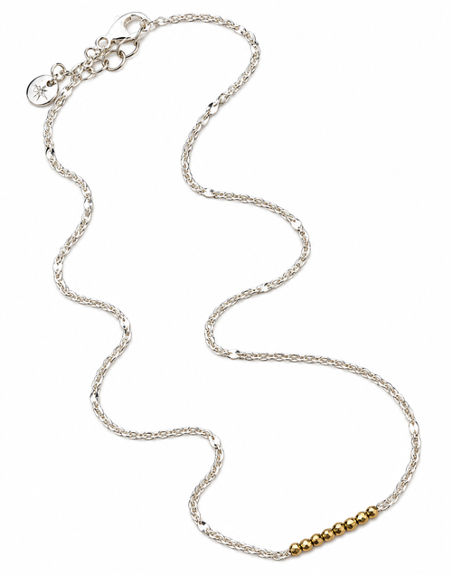 Delicate Gold Pyrite on Sterling Silver Chain Necklace