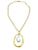 Gold Chain with Gold Circle with Baroque Pearl