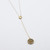 Gold Filled Paper Clip Lariat with Diamond Connector and CZ Pendant