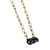 Short Gold Filled Chain with Gunmetal CZ Links