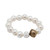 Large White Freshwater Pearl and Vermeil Stretch Bracelet