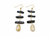 Black Biwa Pearls with Rutilated Quartz Drop