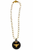 Knotted White Freshwater Pearls with Black and Gold CZ Bee Pendant