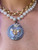 Knotted White Freshwater Pearls with Black and Gold CZ Bee Pendant