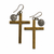 Brass and Silver Cross Earrings