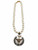 Knotted White Freshwater Pearl and Gold and Silver Bee Coin
