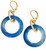Gold and Blue Acrylic Earrings