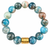 12mm Apatite and Gold Bead Stretch Bracelet