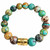 Turquoise and Gold Bead Stretch Bracelet
