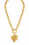 Gold Satin Chain with Heart/Crown Pendant