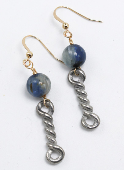 Gold and Silver Kyanite Earrings