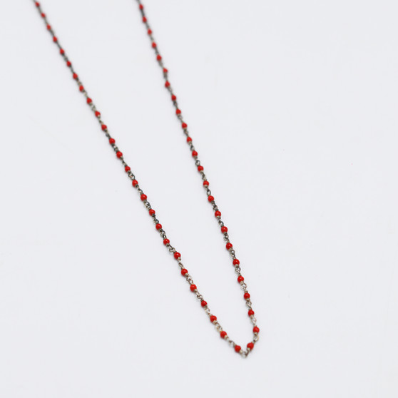 Red Hand Wired Coral Necklace