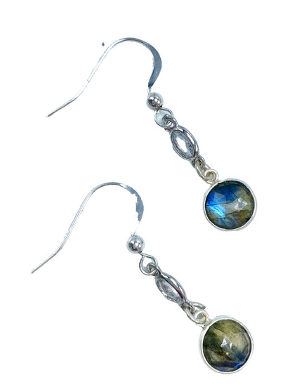 Sterling Silver French Wire and Crystal and Labradorite