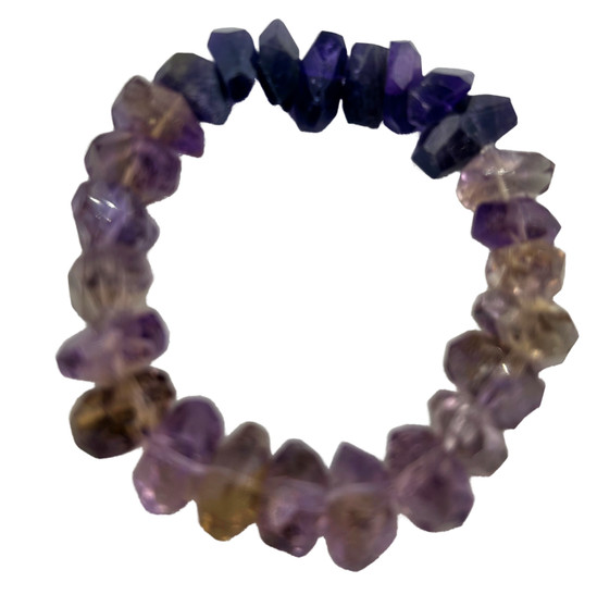 Large Freeform Amethyst and Ametrine Stretch Bracelet