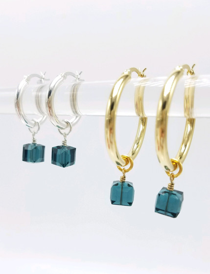 London Blue Swarovski Crystal Charms