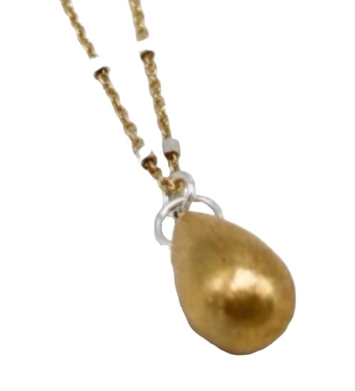 Sterling and Vermeil Cube Chain with Sterling Silver or Vermeil Teardrop Necklace