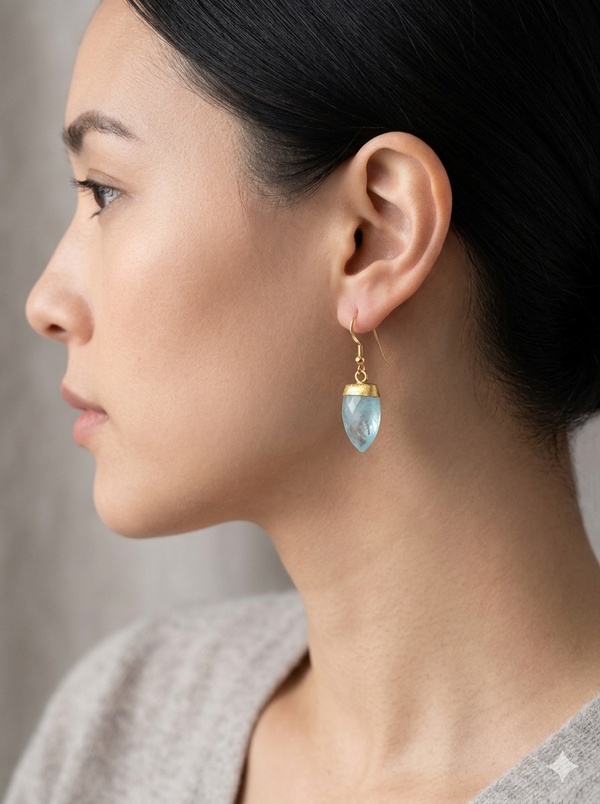 Gold and Amazonite Earring