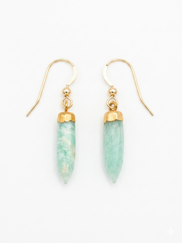 Gold Amazonite Earrings