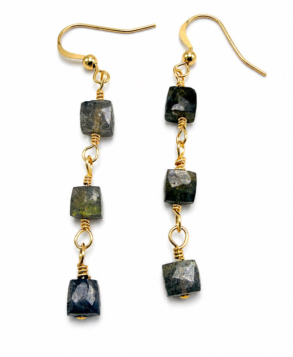 3 SquareLabradorite Earrings