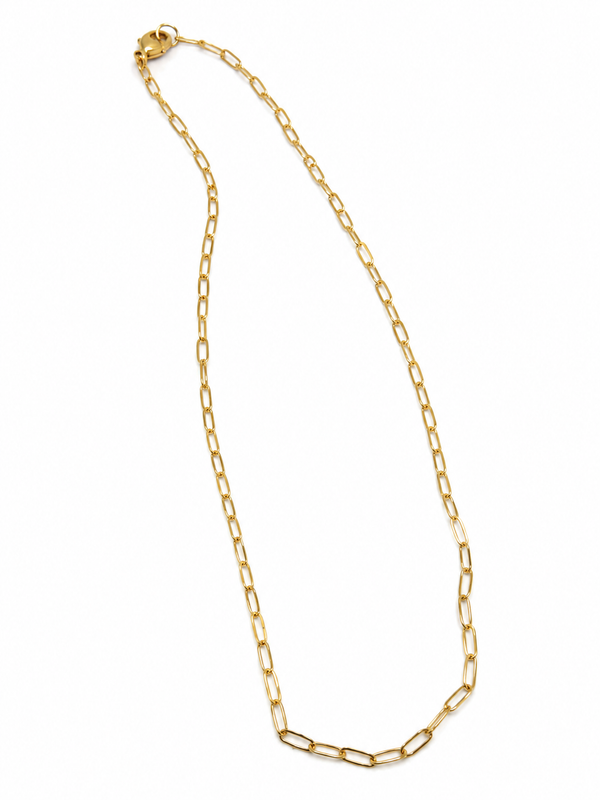 Small Gold Filled Paper Clip Chain Necklace