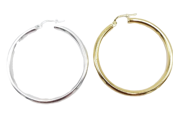 40 mm Vermeil or Sterling Silver Hoop Earrings