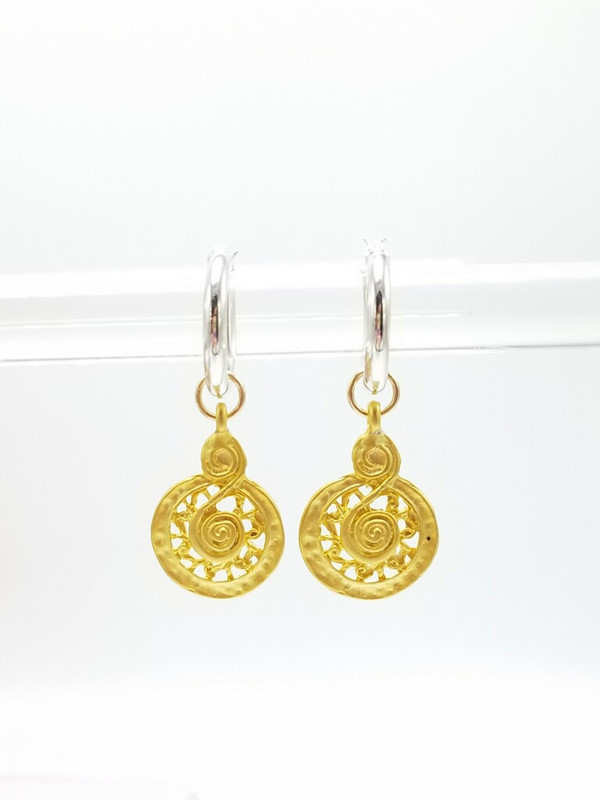 Matte Gold Swirl Charms