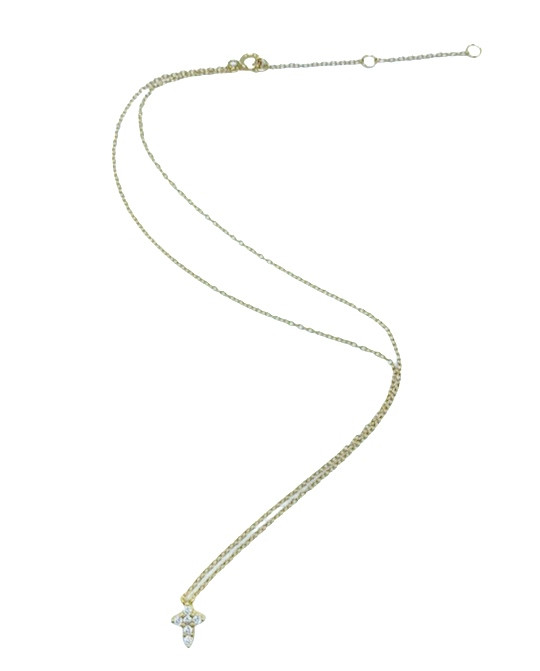 Delicate Gold CZ Cross Necklace