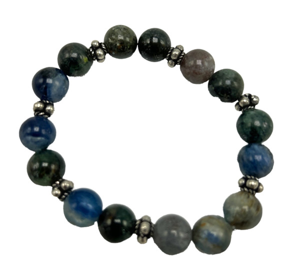 Kyanite and Silver Stretch Bracelet