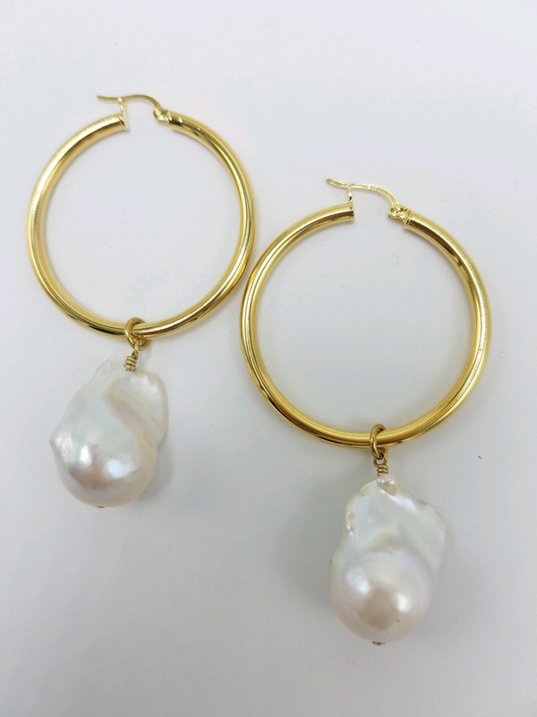 Baroque Pearl Drop for Hoop Earrings