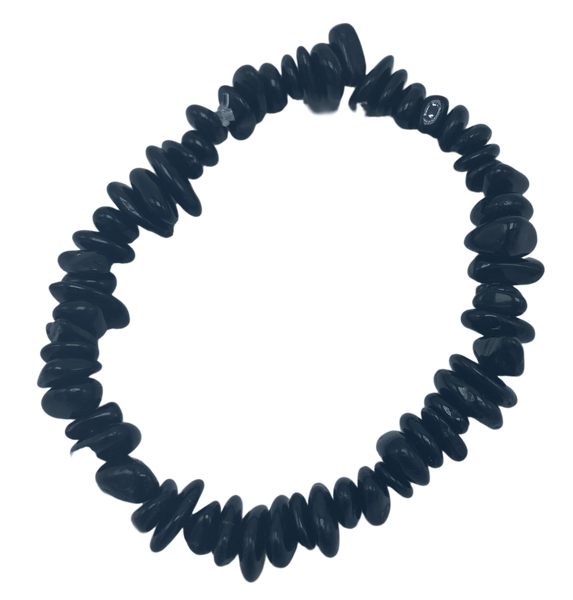 Black Tourmaline Nugget Stretch Bracelet