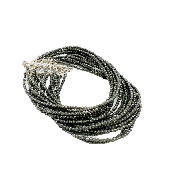 18 Strand Dark Hematite Bracelet