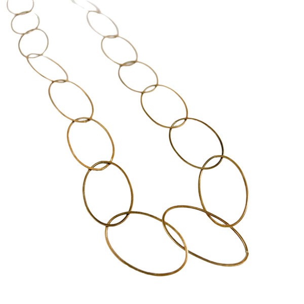 Large Gold Filled Oval Link Necklace