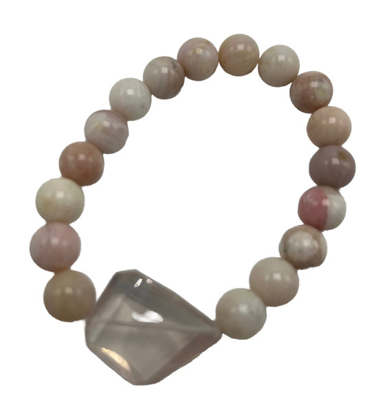 Rose Quartz and Pink Opal Stretch Bracelet