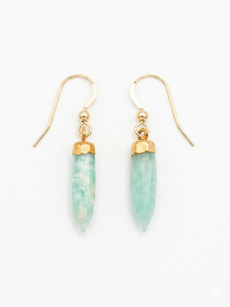 Gold Amazonite Earrings