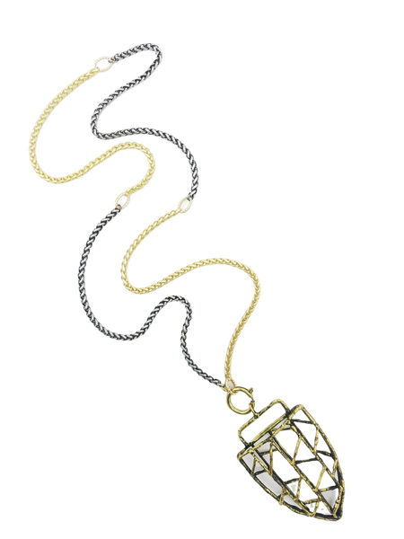 Gold and Silver Chain with Tibetan Pendant