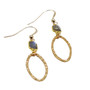 Labradorite and Gold Filled Hammered Link Earring
