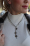 Antique Prayer Amulets on Oxidized Silver and Pyrite Necklace
