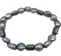 Gray Pearl and Pyrite Stretch Bracelet