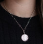 Sterling Greek Coin on Sterling Silver Short Chain