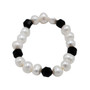 Black Onyx and Freshwater Pearl Stretch Bracelet