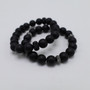 Black Onyx and CZ Rondels on Stretch Bracelet