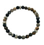 Jasper and Silver Flakes Stretch Bracelet