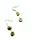 Gold Pyrite Cube Earrings