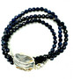Three Strand  Blue Sapphire With Blue and White Druzy