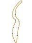 Long Gold Necklace with Black Spinel Cubes