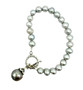 Grey Freshwater Pearls with Baroque Pearl and Sterling Toggle Bracelet