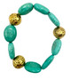 Turquoise and Gold Ball Stretch Bracelet